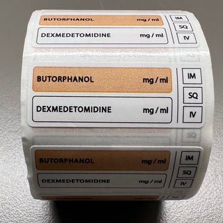 Veterinary Drug Combinations  Syringe Labels